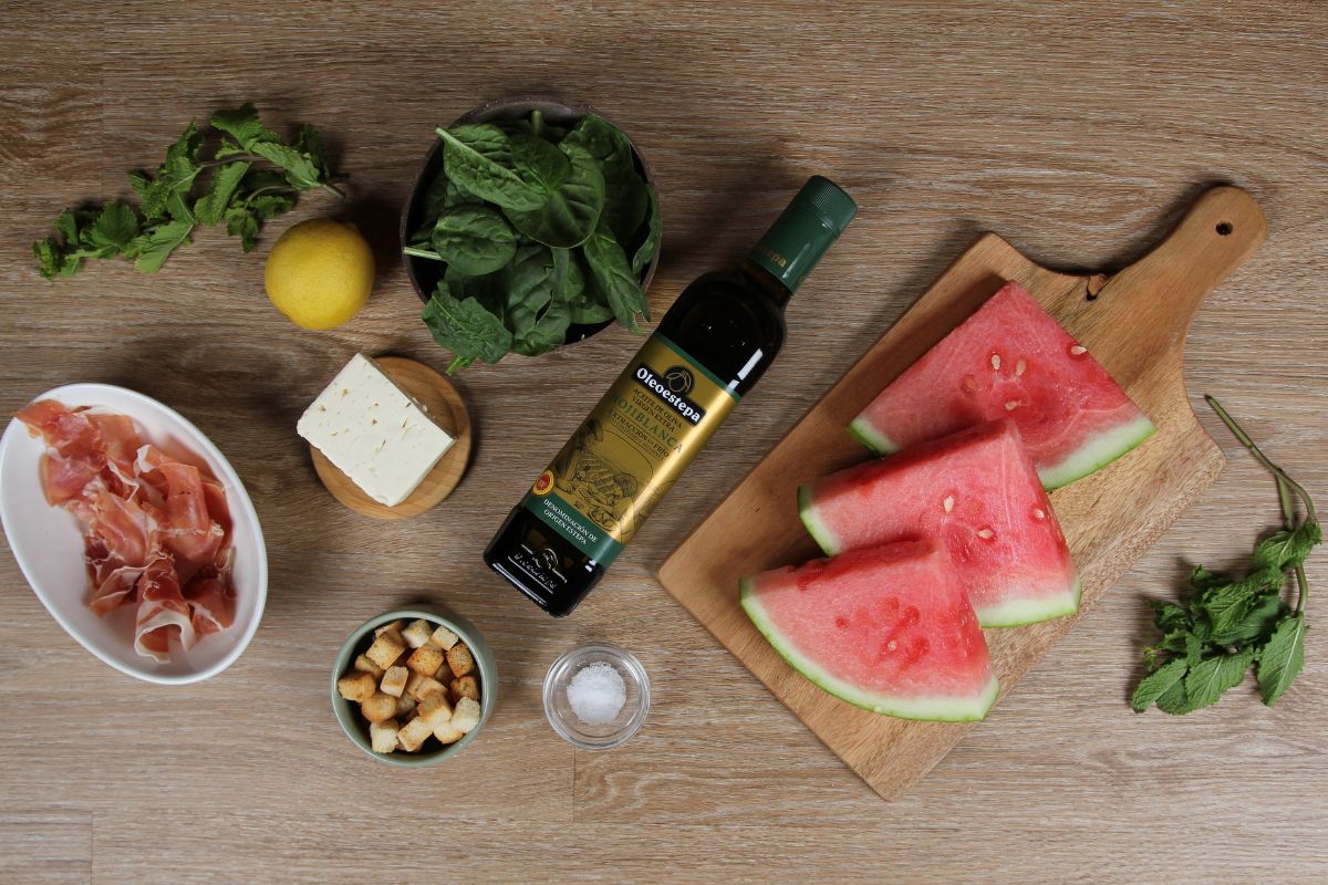 Ingredientes de Ensalada de sandía y queso feta